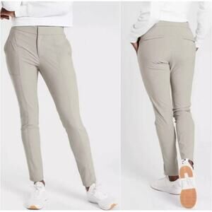 Athleta Pants Womens 0 Gray Cream Wander Stash Skinny Travel City Nylon Commute